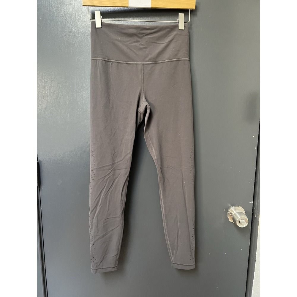 Athleta Elation Lasercut 7/8 Tight Leggings Dark Gray Sz S/T Powervita Yoga